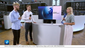 Falk Erfkamp und Niklas Kuhn in der Tagesschau in der Börse Frankfurt